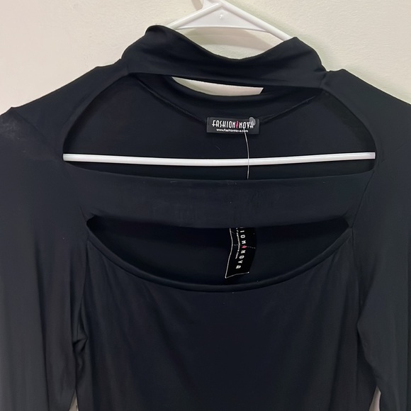 Fashion Nova Eye Opening Black Bodysuit Size Medium - Picture 9 of 15